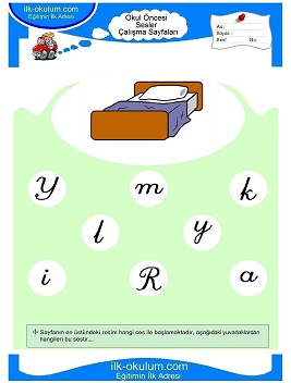 Çocuklar İçin Y Sesi Çalışma Sayfaları 